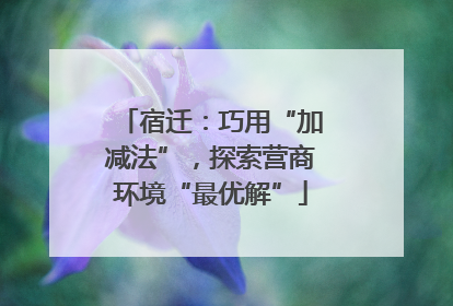 宿迁：巧用“加减法”，探索营商环境“最优解”