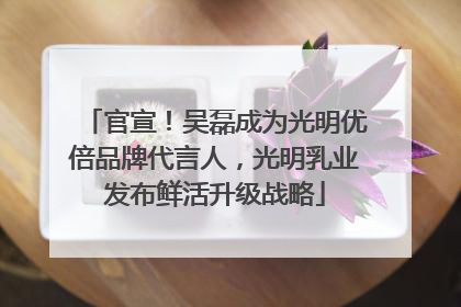 官宣！吴磊成为光明优倍品牌代言人，光明乳业发布鲜活升级战略