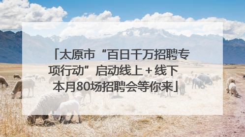 太原市“百日千万招聘专项行动”启动线上＋线下 本月80场招聘会等你来