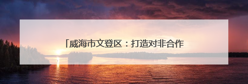 威海市文登区：打造对非合作产业园区 助力企业抱团出海