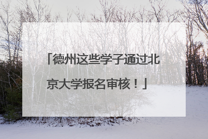 德州这些学子通过北京大学报名审核！