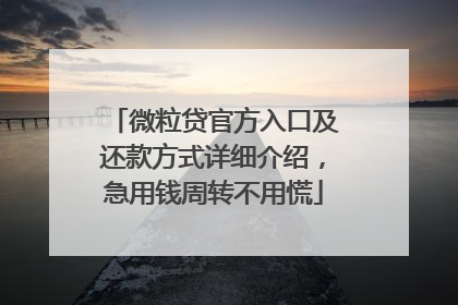 微粒贷官方入口及还款方式详细介绍，急用钱周转不用慌