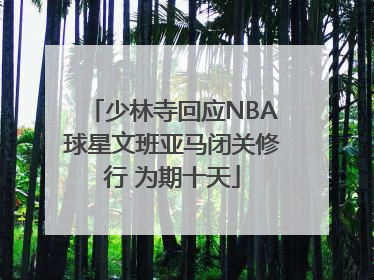少林寺回应NBA球星文班亚马闭关修行 为期十天