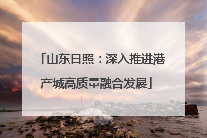 山东日照：深入推进港产城高质量融合发展