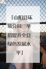 山阳县环境分局三举措提升全县绿色发展水平