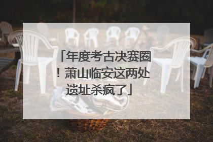 年度考古决赛圈！萧山临安这两处遗址杀疯了