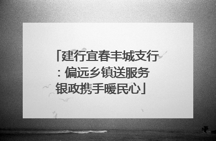 建行宜春丰城支行：偏远乡镇送服务 银政携手暖民心
