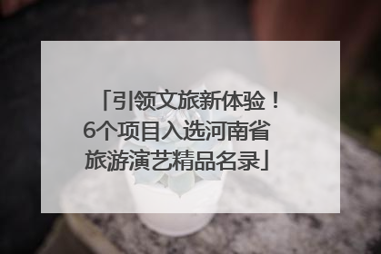 引领文旅新体验！6个项目入选河南省旅游演艺精品名录