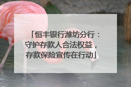 恒丰银行潍坊分行：守护存款人合法权益，存款保险宣传在行动