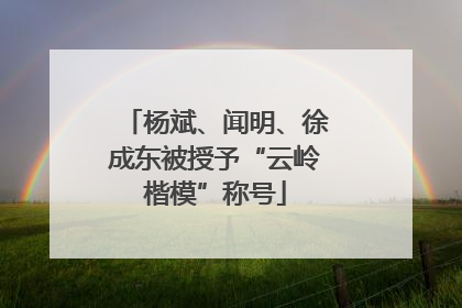 杨斌、闻明、徐成东被授予“云岭楷模”称号