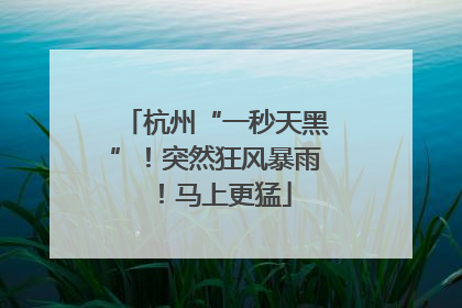 杭州“一秒天黑”！突然狂风暴雨！马上更猛