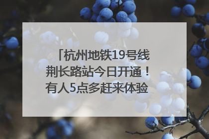 杭州地铁19号线荆长路站今日开通！有人5点多赶来体验：太方便了