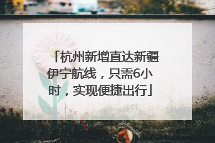 杭州新增直达新疆伊宁航线，只需6小时，实现便捷出行