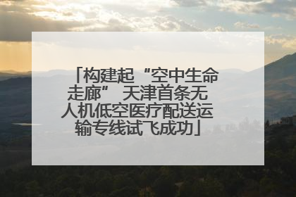 构建起“空中生命走廊” 天津首条无人机低空医疗配送运输专线试飞成功
