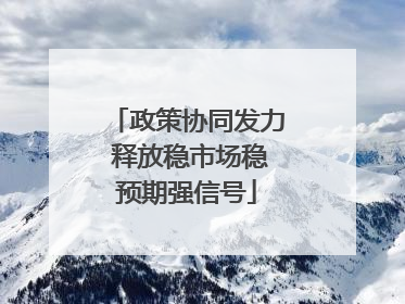 政策协同发力 释放稳市场稳预期强信号