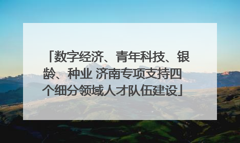 数字经济、青年科技、银龄、种业 济南专项支持四个细分领域人才队伍建设