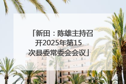 新田：陈雄主持召开2025年第15次县委常委会会议
