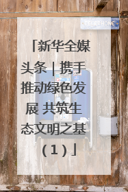 新华全媒头条｜携手推动绿色发展 共筑生态文明之基（1）