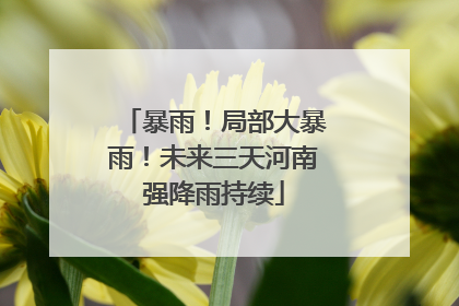 暴雨！局部大暴雨！未来三天河南强降雨持续