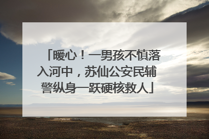 暖心！一男孩不慎落入河中，苏仙公安民辅警纵身一跃硬核救人