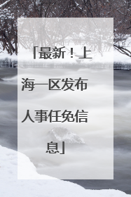 最新！上海一区发布人事任免信息