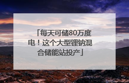 每天可储80万度电！这个大型锂钠混合储能站投产