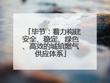 毕节：着力构建安全、稳定、绿色、高效的城镇燃气供应体系