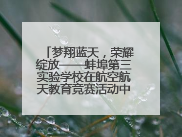 梦翔蓝天，荣耀绽放——蚌埠第三实验学校在航空航天教育竞赛活动中大放异彩
