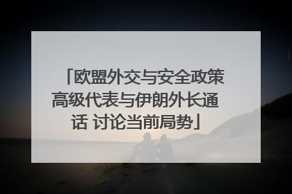 欧盟外交与安全政策高级代表与伊朗外长通话 讨论当前局势
