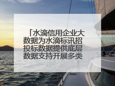 水滴信用企业大数据为水滴标讯招投标数据提供底层数据支持开展多类型服务