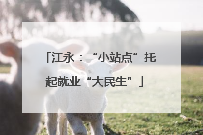江永：“小站点”托起就业“大民生”