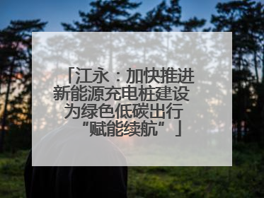 江永：加快推进新能源充电桩建设 为绿色低碳出行“赋能续航”