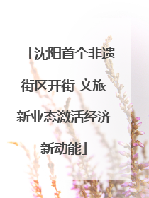 沈阳首个非遗街区开街 文旅新业态激活经济新动能