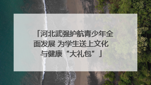 河北武强护航青少年全面发展 为学生送上文化与健康“大礼包”