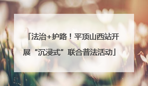 法治+护路！平顶山西站开展“沉浸式”联合普法活动