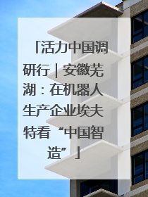 活力中国调研行｜安徽芜湖：在机器人生产企业埃夫特看“中国智造”