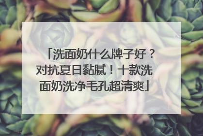 洗面奶什么牌子好？对抗夏日黏腻！十款洗面奶洗净毛孔超清爽