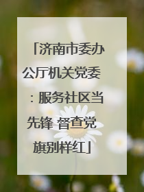 济南市委办公厅机关党委：服务社区当先锋 督查党旗别样红