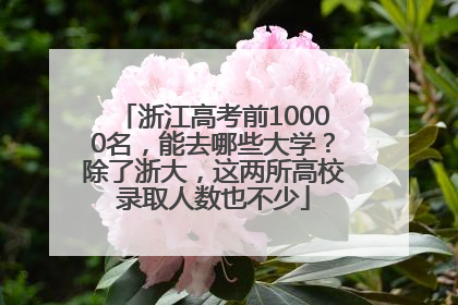 浙江高考前10000名，能去哪些大学？除了浙大，这两所高校录取人数也不少