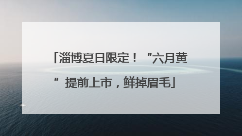 淄博夏日限定！“六月黄”提前上市，鲜掉眉毛