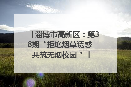 淄博市高新区：第38期“拒绝烟草诱惑 共筑无烟校园 ”