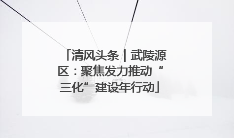 清风头条｜武陵源区：聚焦发力推动“三化”建设年行动