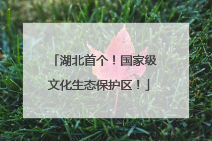 湖北首个！国家级文化生态保护区！