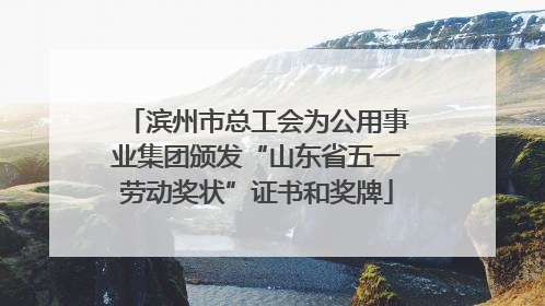 滨州市总工会为公用事业集团颁发“山东省五一劳动奖状”证书和奖牌