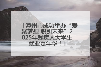 漳州市成功举办“爱聚梦想 职引未来”2025年残疾人大学生就业嘉年华！