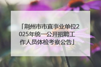 荆州市市直事业单位2025年统一公开招聘工作人员体检考察公告