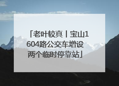老叶较真丨宝山1604路公交车增设两个临时停靠站