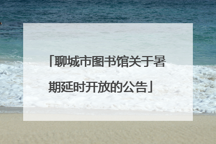 聊城市图书馆关于暑期延时开放的公告