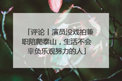 评论丨演员没戏拍兼职陪爬泰山，生活不会辜负乐观努力的人