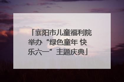 襄阳市儿童福利院举办“绿色童年 快乐六一”主题庆典